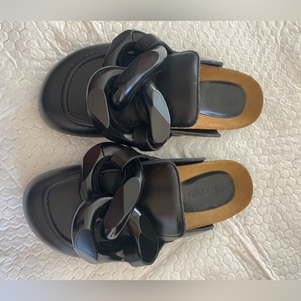 JW ANDERSON Black Mules with Twisted Knot Design